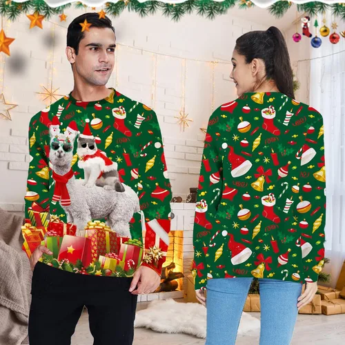Vista 3 de uideazone Sudaderas con estampado3D, manga larga, sin botones, unisex.