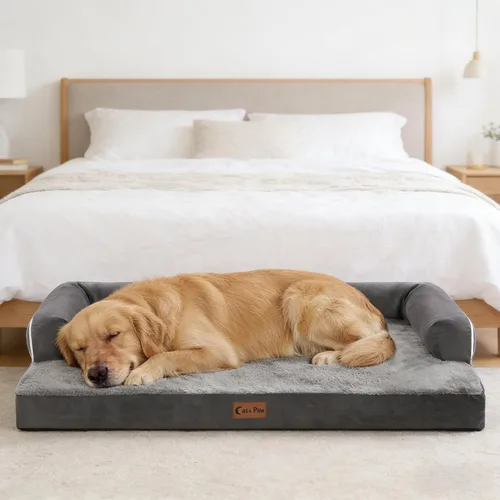 Vista 10 de Cama ortopédica para perros extra grandes, gris oscuro, 45 x 35 pulgadas