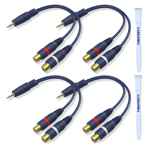 Vista 9 de Cable divisor RCA Y macho a hembra, cable de extensión de audio AV Jack de 0.138 in, conector de cincha chapado en oro de 24 quilates