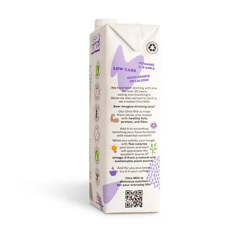 Vista 9 de Seeds of Wellness - Chia Milk Original, Vegan, Plant-Based, Non-Dairy, 740 mg Omega-3, 4g Fiber, 3g Protein, Zero Sugar, Smooth Texture, Low