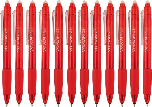 Vista 10 de Volcanics Retractable Erasable Gel Pens, Soft Black, 0.7mm, 12 Pack Negro
