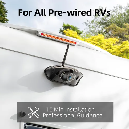 Vista 3 de eRapta Sistema inalámbrico de cámara de respaldo RV para Furrion con monitor de 5 pulgadas 1080P, 1 cámara trasera, visión amplia, grabación