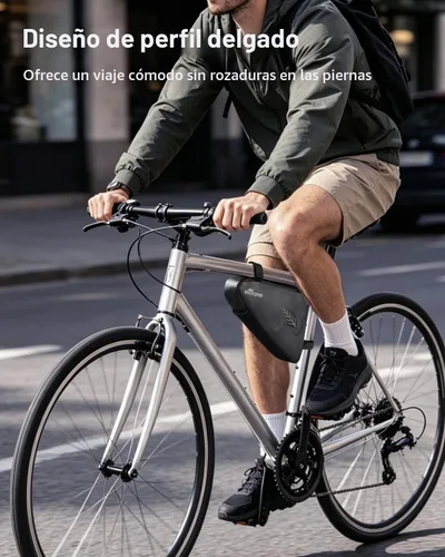 Vista 8 de Bolsa de Almacenamiento para Cuadro de Bicicleta 2L, Bolsa Triangular Impermeable para Bicicleta, Paquete de Ciclismo para Teléfono, Billetera