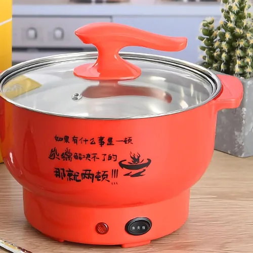 Vista 4 de Olla eléctrica para cocinar, olla caliente eléctrica, olla eléctrica de 1.8L 400 a 800W, pared interior de acero inoxidable, 2 modos de protección
