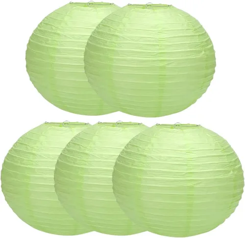 Vista 12 de Balagan Linternas de papel japonesas chinas de 16 pulgadas, 5 paquetes (rosa, 16 pulgadas) (BLG-220503)