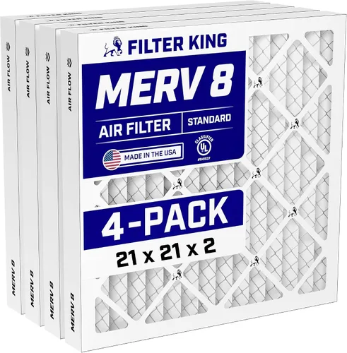 Vista 240 de Filter King Filtro de aire 6x6x1 Paquete de 4 Filtros plisados MERV 8 HVAC para horno A/C Fabricado en Estados Unidos Tamaño real: 5.5 x 5.5