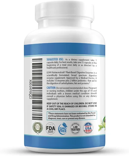 Vista 8 de Enzimas digestivas para la salud intestinal – Suplemento para aliviar la hinchazón y los gases – Apoyo del SII, enzima infundida con probióticos