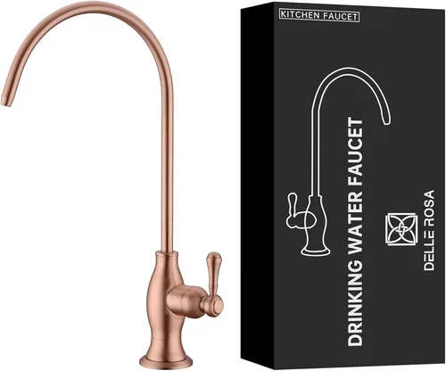 Vista 11 de Delle Rosa Grifo de agua potable de oro cepillado, grifo de filtración de agua comercial para sistema de filtro de agua debajo del fregadero, grifos