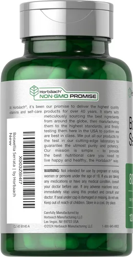 Vista 3 de Horbäach Boswellia Serrata - Cápsulas de extracto 120 unidades Suplemento de hierbas Sin OMG, sin gluten
