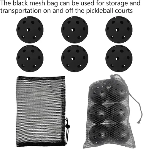 Vista 8 de Paquete de 6 pelotas de pickleball deportivas para exteriores - 40 pelotas de pickleball - Bolas de pickleball de EE. UU. aprobadas por USAPA