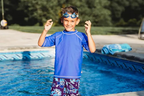 Vista 2 de City Threads camiseta de natación para niños y niñas con protección SPF50 (2T-6)