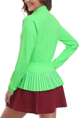 Vista 13 de Little Donkey Andy Chaqueta de golf UPF 50+ con dobladillo plisado para Negro