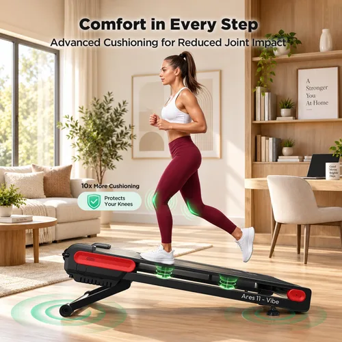 Vista 7 de Jogwell Walking Pad with 15% Auto Incline, Full-Deck Design Negro
