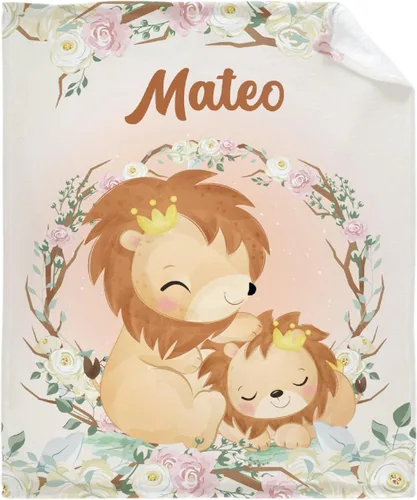 Vista 13 de Manta de franela personalizada con nombre de elefante bebé para niñas y niños, regalo divertido y significativo para todas las estaciones