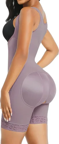 Vista 2 de FeelinGirl Fajas moldeadoras con control de abdomen para mujer BBL Fajas postoperatorias moldeador de body de compresión con entrepierna abierta