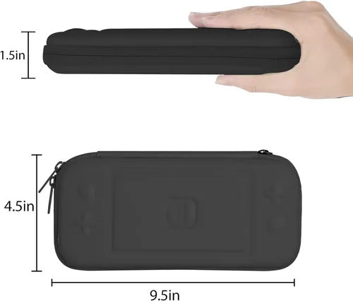 Vista 4 de CoBak Carrying Case for Nintendo Switch Lite - with 1 Screen Protector, 1 Grip Case and 4 Thumb Grip Caps, Ultra Slim Premium EVA Travel Pouch