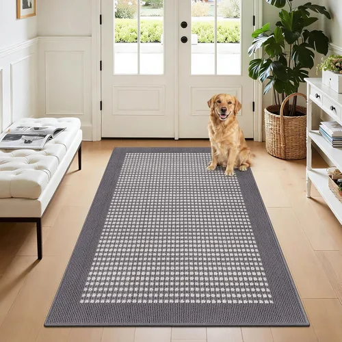 Vista 44 de Ileading Tapete para puerta de interior de 24 x 36 pulgadas, absorbente para perros, tapete de bajo perfil para entrada pequeño con respaldo de goma