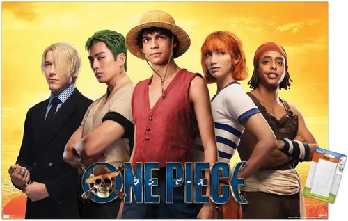 Vista 12 de Trends International Netflix One Piece - Póster de collage de pared, 14.72 x 22.37 pulgadas, versión enmarcada de madera de granero