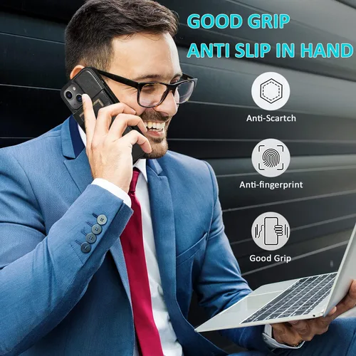 Vista 5 de Asuwish Funda compatible con iPhone 15 de 6.1 pulgadas con protector de pantalla de vidrio templado y tarjetero para tarjetas de crédito, soporte
