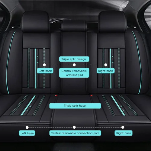 Vista 3 de Juego completo de fundas de asiento de automóvil para Mazda CX-3 2016-2021, de piel sintética, impermeable, cubierta completa, fundas de asiento