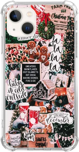 Vista 6 de Funda de teléfono con collage de invierno para iPhone 14, funda de collage de Navidad para niñas, mujeres y hombres, funda única de TPU de moda