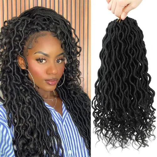 Vista 62 de Cabello Corto de Locs Falsos para Crochet Pre-Enrollado 12 Pulgadas 6 Paquetes Cabello de Locs de Diosa para Crochet Locs Falsos Suaves con Puntas