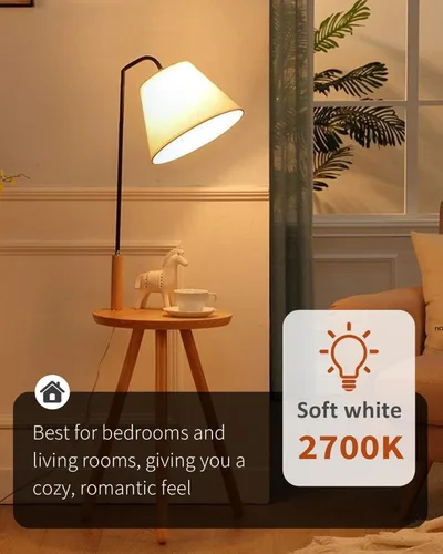 Vista 5 de Bombillas LED TJOY, equivalentes a 100 vatios A19, blanco cálido suave de 2700K, bombillas de ahorro energético con base estándar E26, 1500 lúmenes