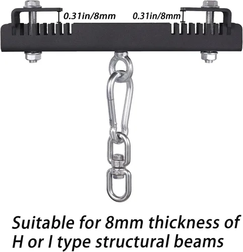 Vista 4 de Soporte de abrazadera de haz resistente, montaje de bolsa pesada rotación de 360° adecuado para abrazaderas de haz I o H y perchas para saco