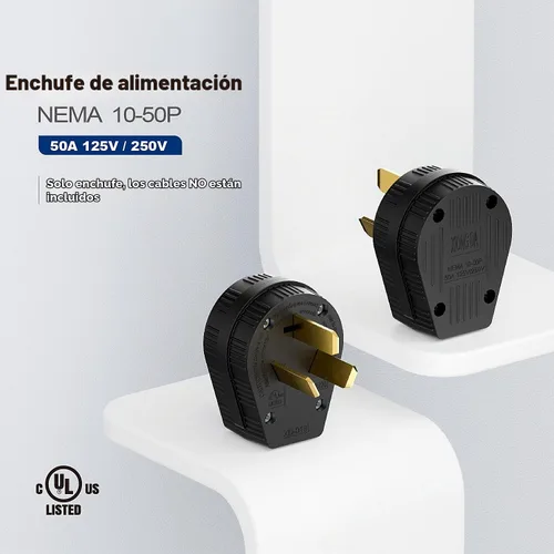 Vista 2 de NEMA 10-50P 50A 125/250V Secadora Ángulo de Rango Enchufe LK3351 3-pole grounding straight blade plug; UL94-V0 nylon housing, fits up to 8AWG 3C