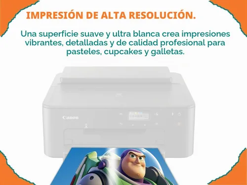 Vista 4 de Watson & Webb - Hojas de papel de oblea comestible imprimible (0.014 in, 25 hojas), vegano, certificado ISO, insípido
