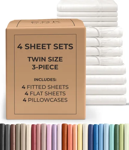 Vista 311 de Pack of 2, Twin Size 3 Piece Sheet Set - Breathable & Cooling - White