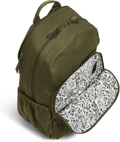 Vista 3 de Vera Bradley - Mochila Campus de algodón para mujer, Escalada Ivy Green