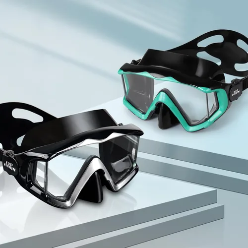 Vista 20 de Máscara de buceo Pano 3 para adultos, máscara de esnórquel de vidrio templado, máscara de natación antivaho sin fugas, gafas de natación con Azul