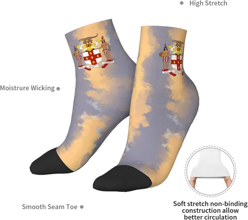 Vista 7 de Coat Of Arms Of Jamaica Ankle Socks Winter Low Cut Sports Warm Comfort Breathable Casual Socks For Mens And Womens