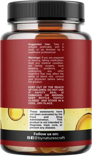 Vista 9 de Aceite de hígado de bacalao salvaje de Islandia en cápsulas blandas - Omega 3 de pescado, EPA, DHA, Vitamina D y A, 1000mg por porción - Cápsulas