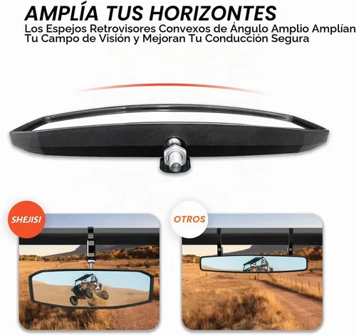 Vista 4 de SHEJISI Espejo retrovisor UTV para jaula antivuelco de 1.5 a 2.0 pulgadas, nuevos espejos RZR con ajuste simple del ángulo de visión, compatible