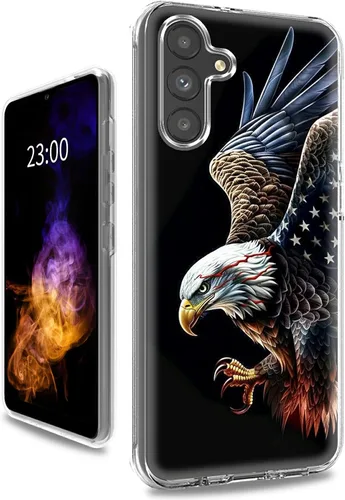 Vista 10 de Funda transparente para Samsung A15 5G de 6.5 pulgadas, doble capa protectora a prueba de golpes de PC transparente de silicona suave