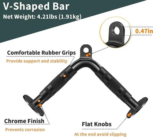 Vista 5 de Accesorio de máquina de cable sólido, accesorios de cable para gimnasio, accesorios de cable de gimnasio, juego de accesorios de máquina de cable