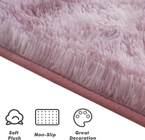 Vista 192 de Softlife Alfombra naranja para dormitorio, alfombra de felpa esponjosa para sala de estar para niñas, alfombra lanuda para niños, alfombra suave
