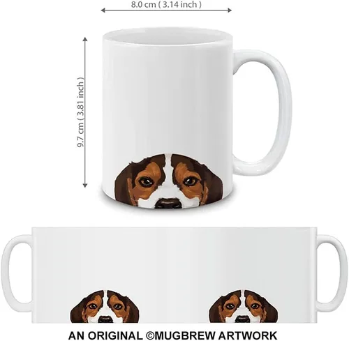 Vista 3 de MUGBREW Beagle Puppy Dog - Taza de café de cerámica, 11 onzas