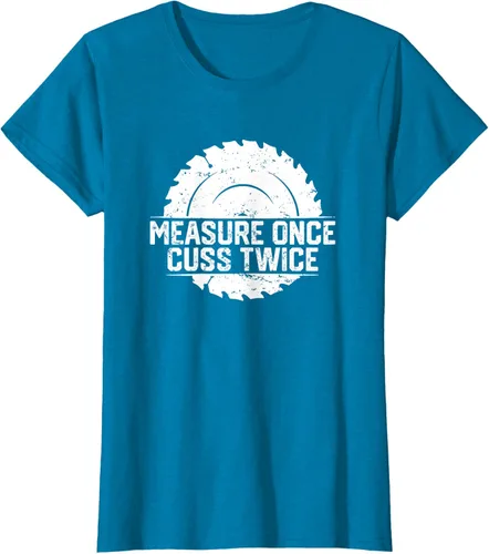Vista 55 de Measure Once Cuss Twice, divertida camiseta de regalo para carpintería, Negro, S