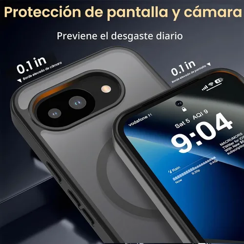 Vista 5 de WRJ Funda magnética mate para Google Pixel 10a de 6.3 pulgadas, [compatible con Magsafe] [protección contra caídas de grado militar] funda delgada
