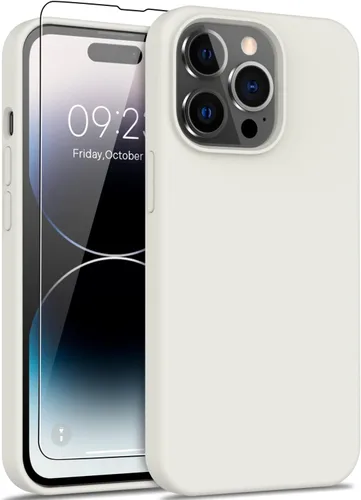 Vista 24 de DEENAKIN Funda compatible con iPhone 14 Plus con protector de pantalla, funda mejorada para cámara, goma de gel de silicona suave probada contra