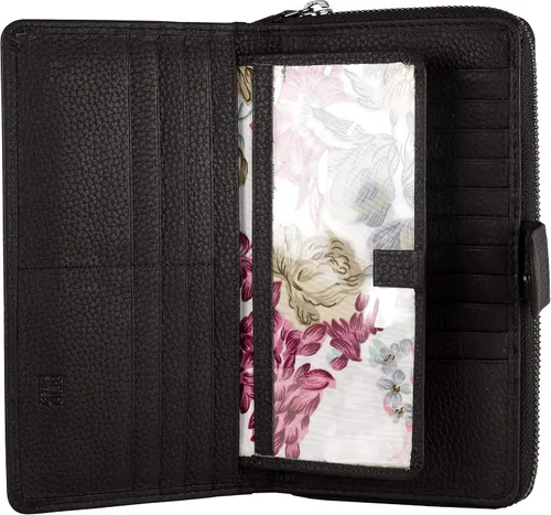 Vista 23 de Cartera grande de piel para mujer con bloqueo de identificación por radiofrecuencia