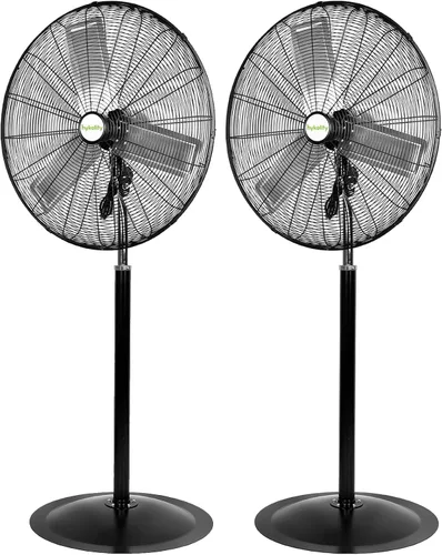 Vista 12 de hykolity Ventilador oscilante de pedestal de alta velocidad de 18 pulgadas con 3 velocidades, ventilador de metal resistente de 3850 CFM con aspas