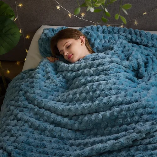 Vista 42 de NEWCOSPLAY Manta de Tiro Súper Suave Aqua Franela Sedosa Premium Forro Polar Jacquard Acanalado 3D Ligero Manta de Cama Uso en Todas las Estaciones