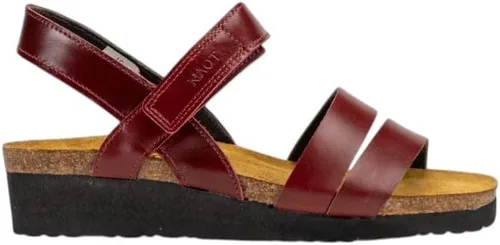 Vista 27 de Naot Kayla sandalia con taco de cuña para mujer Piel de lagarto beige