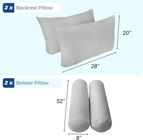 Vista 8 de Prolinemax Style1 - Cojín de almohada de tamaño completo y respaldo de almohada de relleno de fibra de poliéster SOLAMENTE