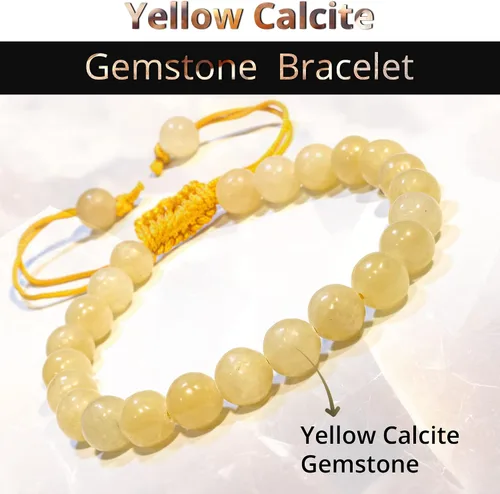 Vista 113 de Adjustable Crystal Bracelet – Gemstone Bead Bracelet with Adjustable Macrame String – Chic Gemstone Bracelet for Men and Women – 8mm Round Healing