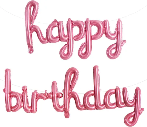Vista 47 de TONIFUL Pancarta de Globos Negros de Feliz Cumpleaños de 16 Pulgadas con Letras de Papel de Aluminio Mylar, Cartel Banderín Reutilizable